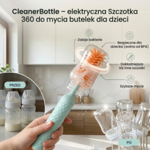 CleanerBottle – Elektryczna Szczotka 360 do mycia butelek dla dzieci