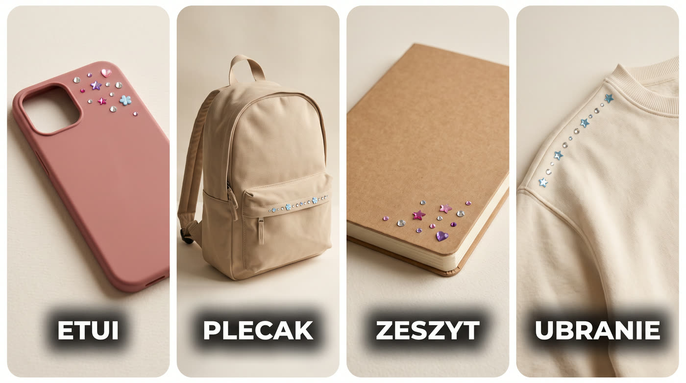 Ozdoby na etui, plecaku, zeszycie i ubraniu