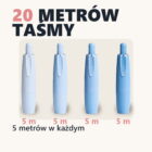 20 metrow tasmy, piec metrow w kazdym z czterech dlugopisow