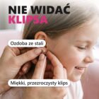 Przezroczysty klips i ozdoba ze stali z bliska